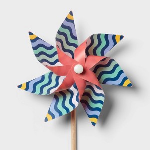 20" Pastel Stripes Pinwheel Navy - Sun Squad™ - 1 of 3