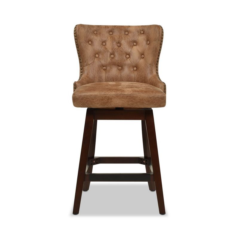 Jennifer Taylor Home Holmes 27" Tufted High-Back 360 Swivel Counter-Height Barstool, 1 of 9