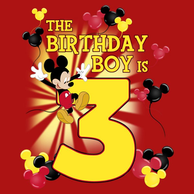 Boy's Mickey & Friends The Birthday Boy Is 3 T-Shirt, 2 of 5