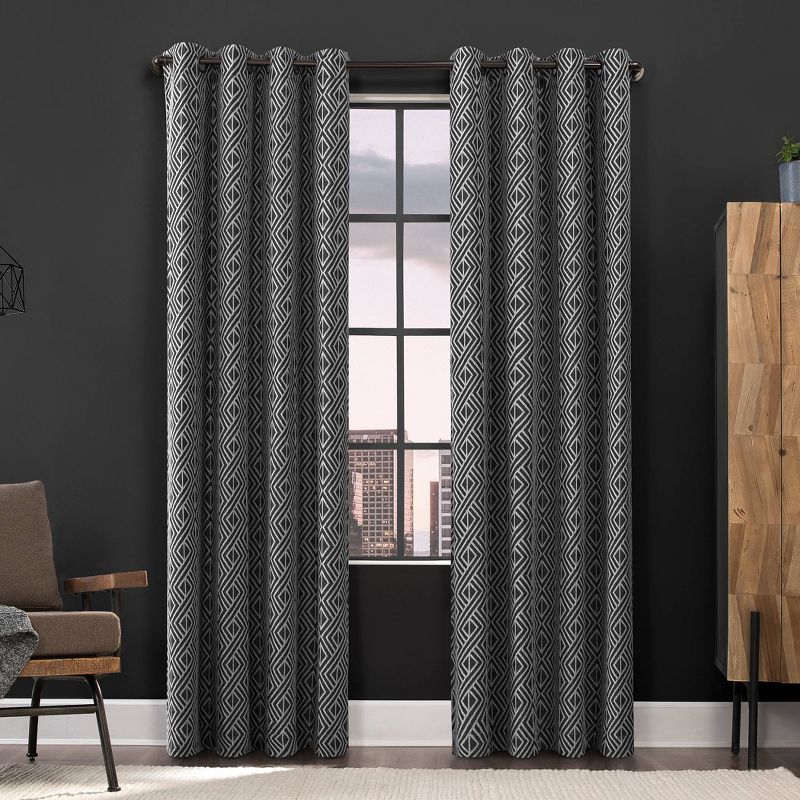 Gresham Geometric Total Blackout Grommet Top Curtain Panel - Scott Living, 1 of 10