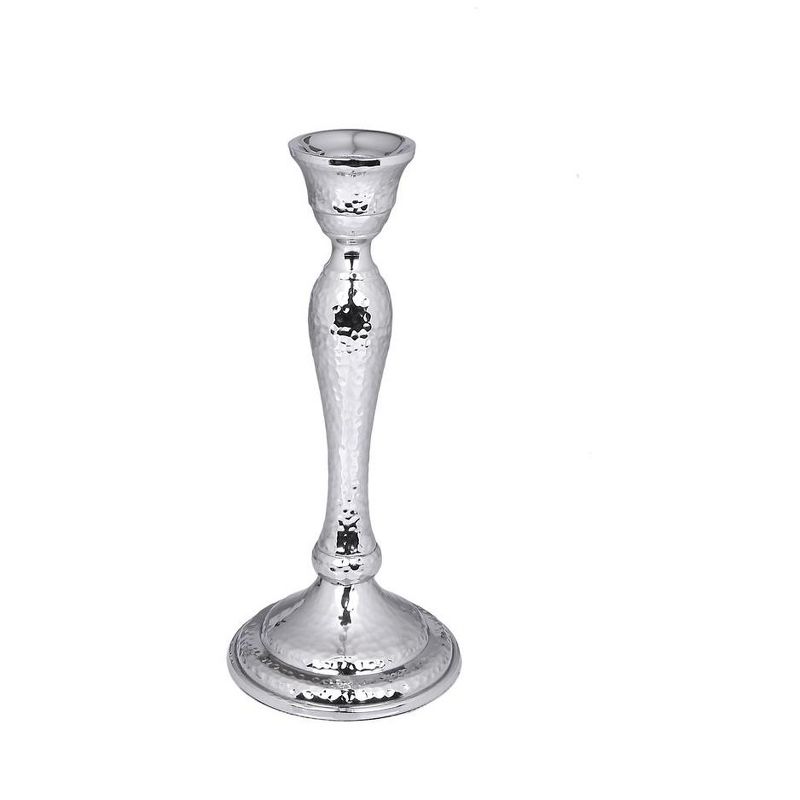 Classic Touch Nickel Candlestick -8.75"H, 2 of 5