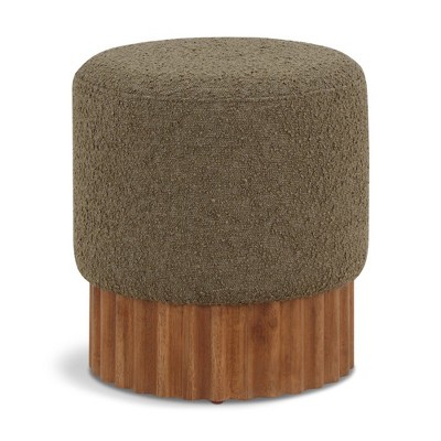Meridian Furniture,Veranda Boucle Fabric Ottoman/Stool