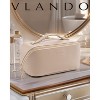 Vlando Makeup Bag， Make up Pouch PU Leather Open Flat Cosmetic Bag - 3 of 4