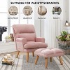 Bestier Accent Chairs with Ottoman, Velvet Fabric Armchair for Bedroom Living Room, Comfy Lounge Chair with Adjustable Backrest and Side Pocket - 4 of 4
