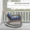 Maggift Patio Accent Chairs, Rocking Chair with Fixed Armrests, Ergonomic Design, Suitable for Lawn, Garden and Porch, Blue, 26"*35"*38.5" - 4 of 4