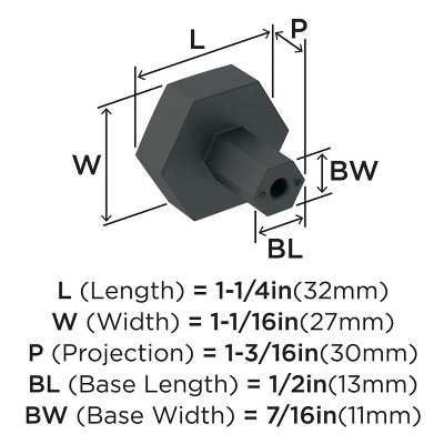 Matte Black Geometric Cabinet Knob with Mounting Hardware