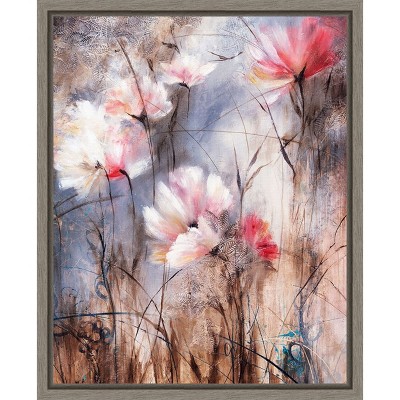 Amanti Art Floral Stems in the Wind by Rikki Drotar Canvas Wall Art Print Framed 16 x 20-in.