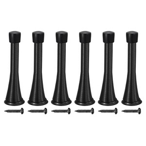 Unique Bargains Spring Steel Rubber Head Anti-Rust Plating Door Stop 6 Pcs - 1 of 4