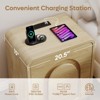 Bestier Nightstand with Charging Station, Modern LED End Tables with 2 Drawers, Boho Bedside Table with Storage for Bedroom & Living Room, Natural Oak - 2 of 4
