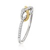 Ross-Simons 0.20 ct. t.w. Diamond Infinity Ring in Sterling Silver and 14kt Yellow Gold - 3 of 4