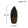 John Timberland Modern Rustic Outdoor Floor Water Fountain with Light LED 34 1/2" High Cascading for Yard Garden Patio Deck - 4 of 4