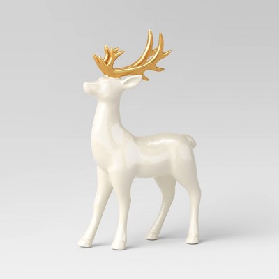 Shiny Ceramic Standing Deer Ivory - Threshold™