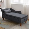 Modern Storage Sofa Recliner With Nailhead Trim, Button Tufted Upholstered Velvet Lounge Chair With Storage And Pillow For Living Room - 2 of 4