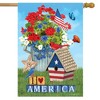 I Love America Patriotic House Flag 28" x 40" Summer Floral Briarwood Lane - 2 of 4
