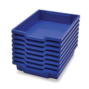 8pk  12.3" x 16.8" x 3" Shallow F1 Tray Heavy Duty School Industrial & Utility Bins Royal Blue  - Gratnells - 1 of 2
