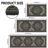 FURNIinspire Floor Mats Home 3 Piece Kitchen Rug Machine Washable Floor Mat for Living Room, Vintage Carpet, Non Slip, Black, 60"*20" - 3 of 4