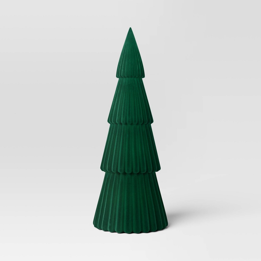 Flocked Christmas Tree Sculpture - Wondershop™ Green