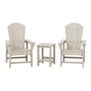 WestinTrends Malibu Kids 3-Piece Outdoor HDPE Adirondack Chairs With Square Side Table Set - 1 of 4