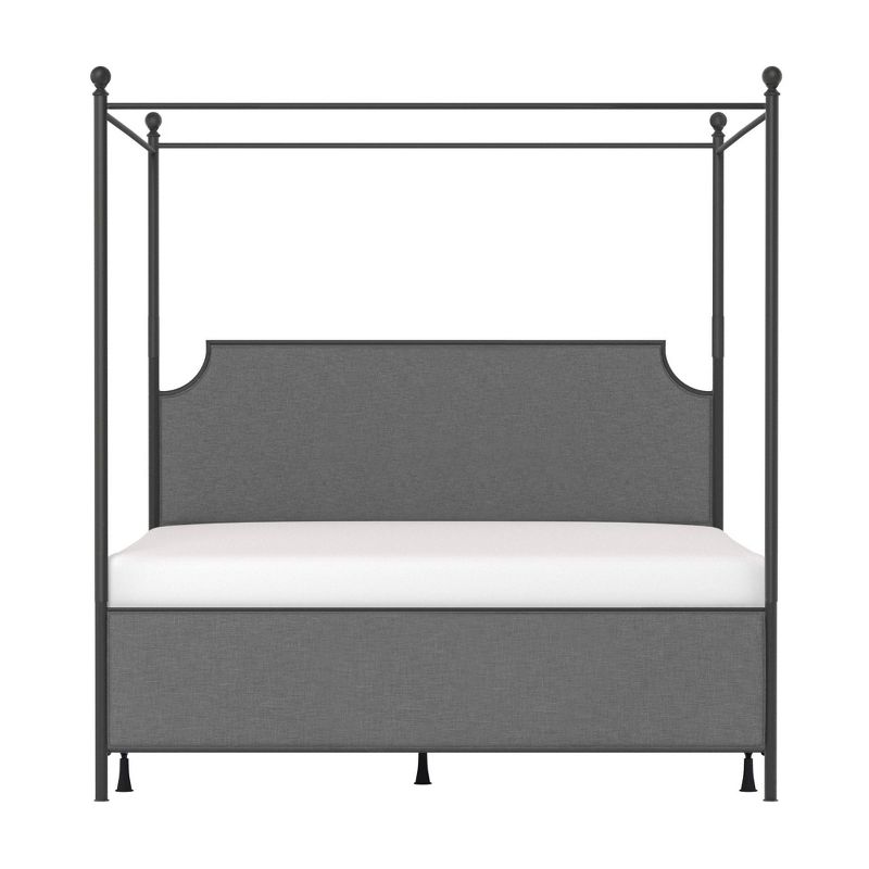 Mcarthur Metal and Upholstered Canopy Bed Matte Black/Gray Fabric - Hillsdale Furniture, 5 of 14
