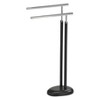 Kings Brand Furniture - Holland Metal Freestanding Towel Rack Stand, Gray/Chrome - 3 of 3