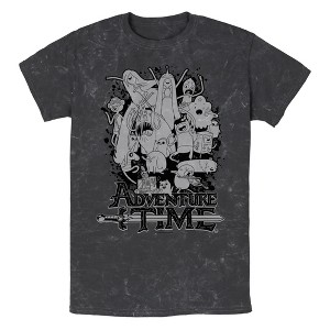 Men's Adventure Time Main Characters Grayscale T-Shirt - 1 of 4