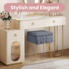 Hyleory Teddy Fabric Storage Ottoman, Vanity Stool Plush with Hidden Storage for Bedroom Living Room Vanity - 2 of 4