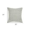 HomeRoots 20" Gray and Cream Striped Cotton Throw Pillow - 3 of 3