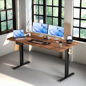 ROOMTEC Electric Standing Computer Desk, Adjustable Height Stand Up Desk with LED Display, Ergonomic Gaming Desk for Home Office - 1 of 4