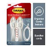 Command Cord Bundlers: Adhesive Hooks for Cable Management, Plastic, White, 2-Pack - 2 of 4