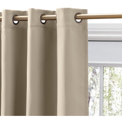 Putty Blackout Polyester Balloon Shade Grommet Panel with Bow Ties
