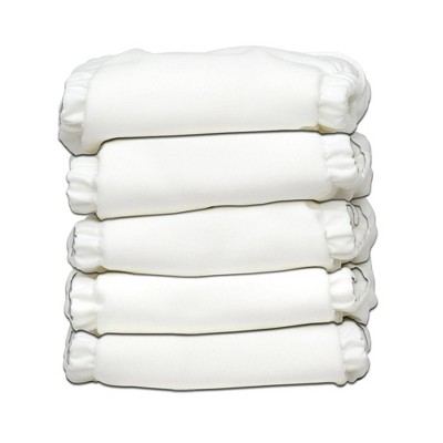 Image of Charlie Banana 5 pk One-size Reusable Cloth Diapers with 5 Reusable Inserts - White