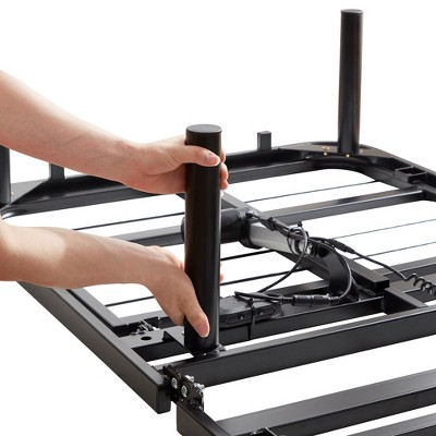 Queen Black Metal Adjustable Bed Frame with Wireless Remote