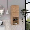Ridstar 32.1 in. H Brown Medicine Single Door Cabinet with Two Interior Shelves & Two External Shelves - 2 of 4