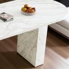 62.9" Oval Dining Table for 6 with White Marble Top, Modern Farmhouse Kitchen Table with Wood Base, Waterproof & Scratch-Resistant Surface - 4 of 4