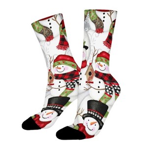Snowman Women Printed Crew Socks Funny Funky Socks Soft Polyester Novelty Gifts for Artists Men - 1 of 1