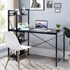 Costway 47.5" Computer Desk Writing Desk Study Table Workstation With 4-Tier Shelves Black - 2 of 4