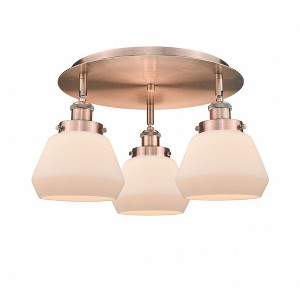 Fulton - 3 Light Flush Mount In Art Deco Style-8 Inches Tall and 18.25 Inches Wide - 1 of 1
