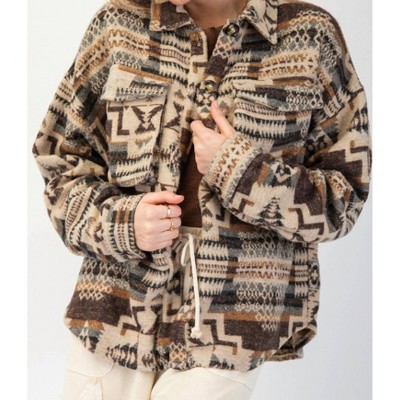 Women's Ethnic Print Aztec Jacket - Easel
