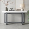 Pine Veneer Painted Console Table with Triple Rectangle Leg Design, Thick Solid Pine Legs and Adjustable Feet - 2 of 4