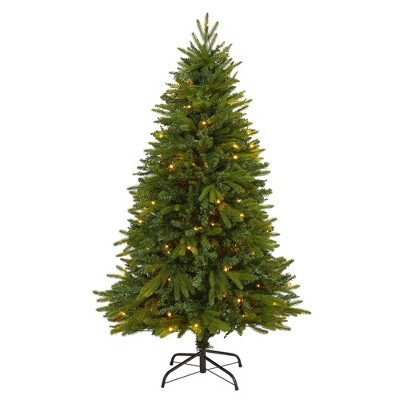 Nearly Natural 5-ft Sun Valley Fir Artificial Christmas Tree with 200 Clear LED Lights