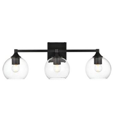 Elegant Lighting Foster 3 light Black and Clear Bath Sconce
