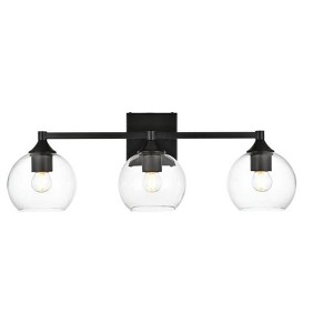 Elegant Lighting Foster 3 light Black and Clear Bath Sconce - 1 of 4