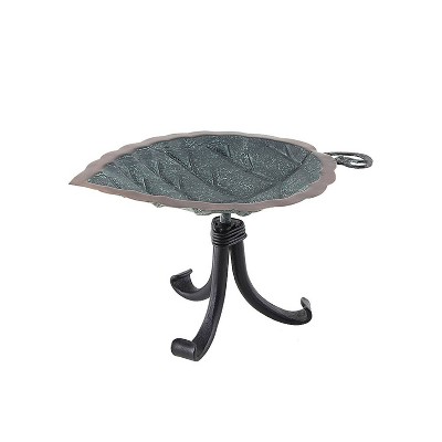 7.5" Aspen Leaf Birdbath with Tripod Stand Brass Plated - Achla Designs