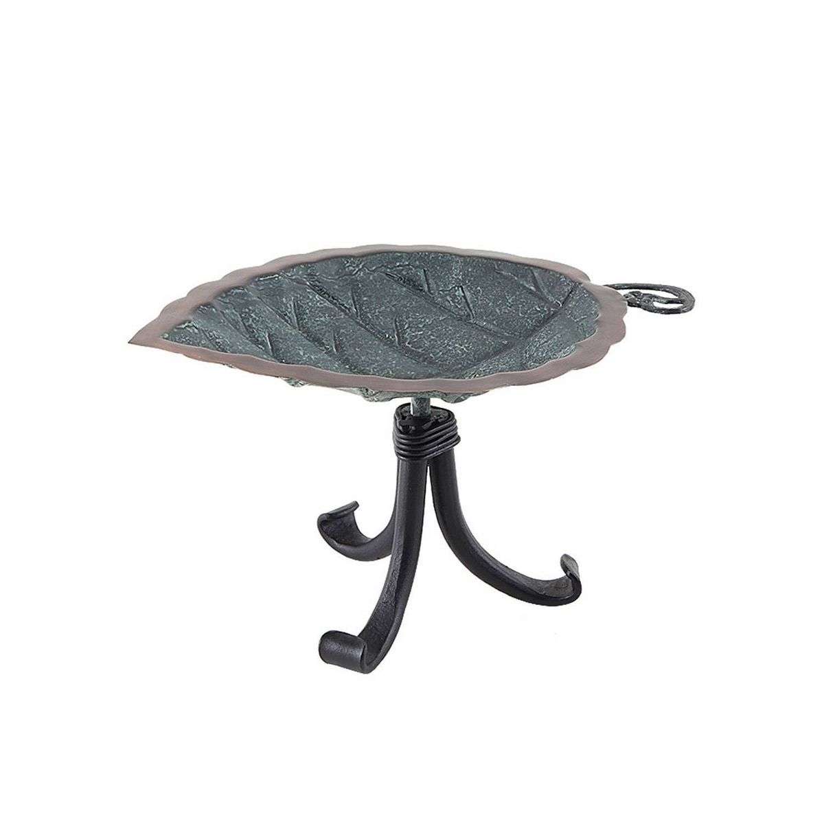 7.5" Aspen Leaf Birdbath with Tripod Stand Brass Plated - Achla Designs: Weather-Resistant, Deck/Tabletop Use, No Assembly Required