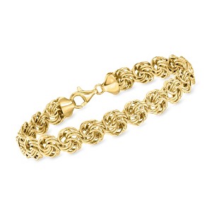 Ross-Simons 18kt Gold Over Sterling Rosette-Link Bracelet - 1 of 4