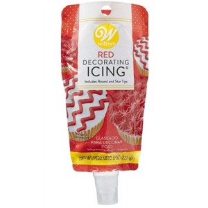 Wilton Ready-to-Use Red Vanilla-Flavored Icing Pouch with Tips, 8 oz. (Pack of 2) - 1 of 1