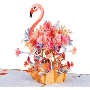 Paper Love 3D Floral Flamingo Pop Up Card - 1 of 4