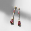 Ross-Simons 2.00 ct. t.w. Ruby and .80 ct. t.w. White Topaz Drop Earrings in 18kt Gold Over Sterling - 4 of 4