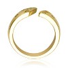 Guili 14K Gold Plated Open Band Ring with Clear Cubic Zirconia Accents Offers a Modern, Delicate Sparkle for Effortless Stacking or Solo Wear - 2 of 3