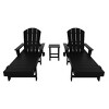 WestinTrends Malibu 3 Piece Adirondack Reclining Chaise Lounge With Arms & Wheels - 2 of 4